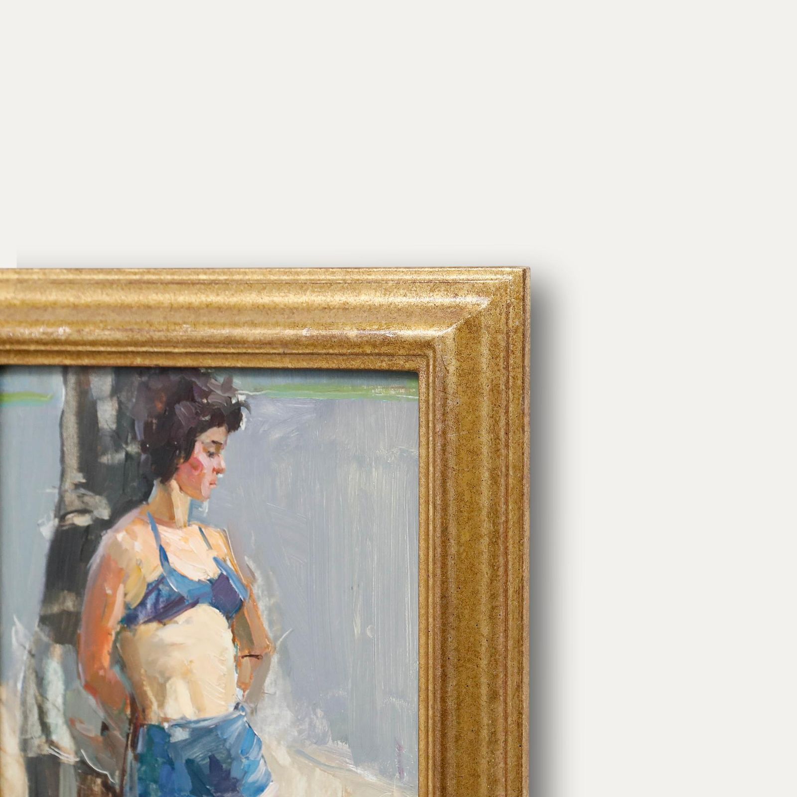 Piotr Filipovich Alberti (1913 1994) Framed 1960 Oil, Sunbathing photo vinterior