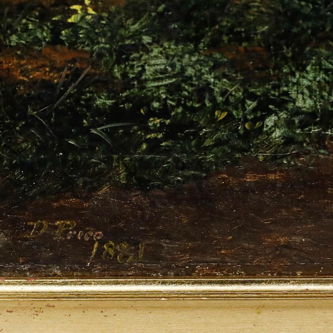 D. Price Framed 1881 Oil, The Lane To The Cottage photo vinterior