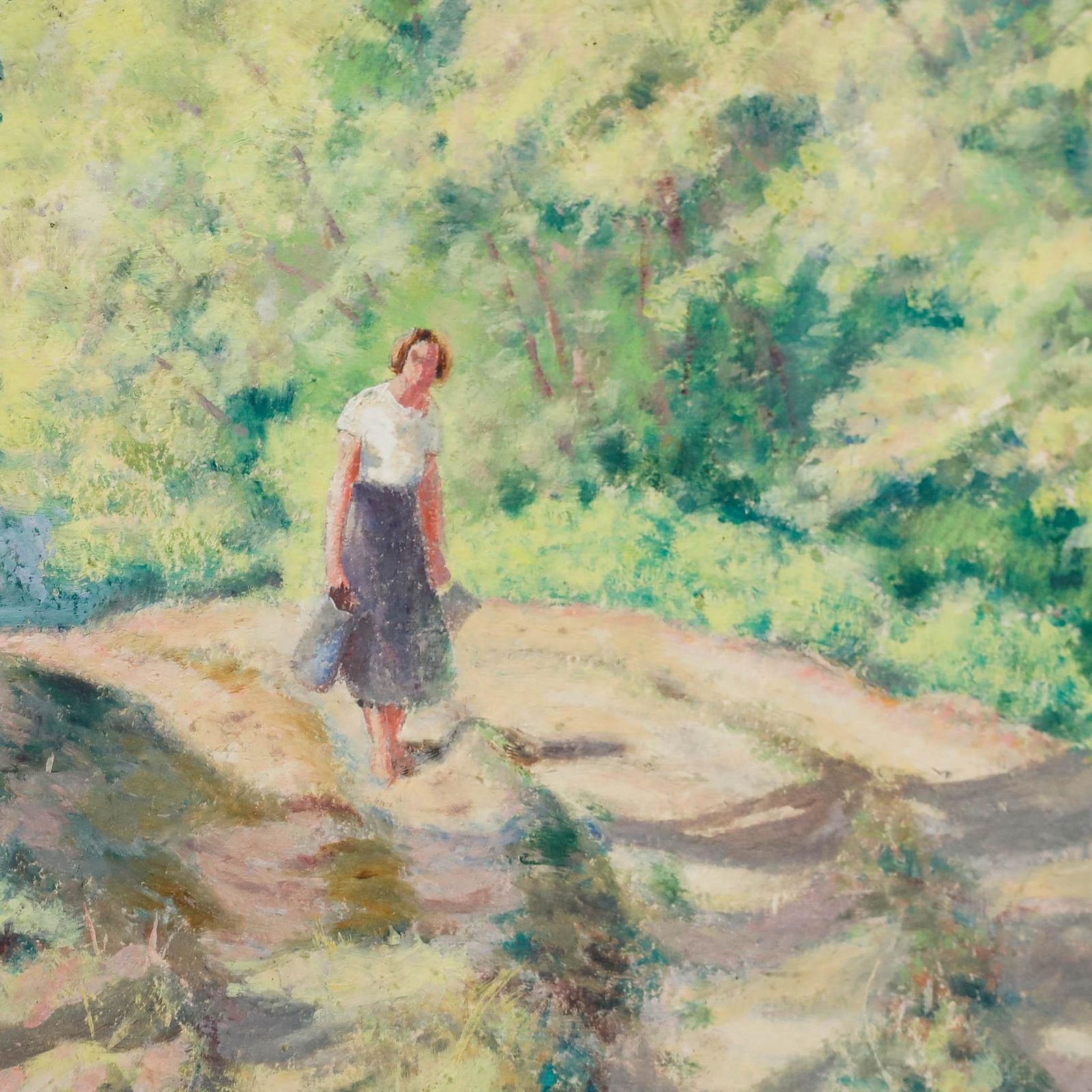 Eugene Damblans (1865 1945) Early 20th Century Oil, Walk Through The Woods photo Art