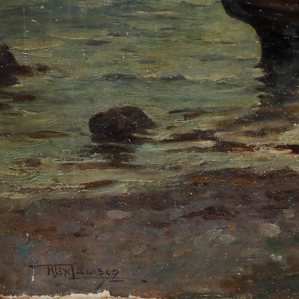Alexander Lawson (Act.1890 1903) Late 19th Century Oil, Estuary At Dusk photo vinterior