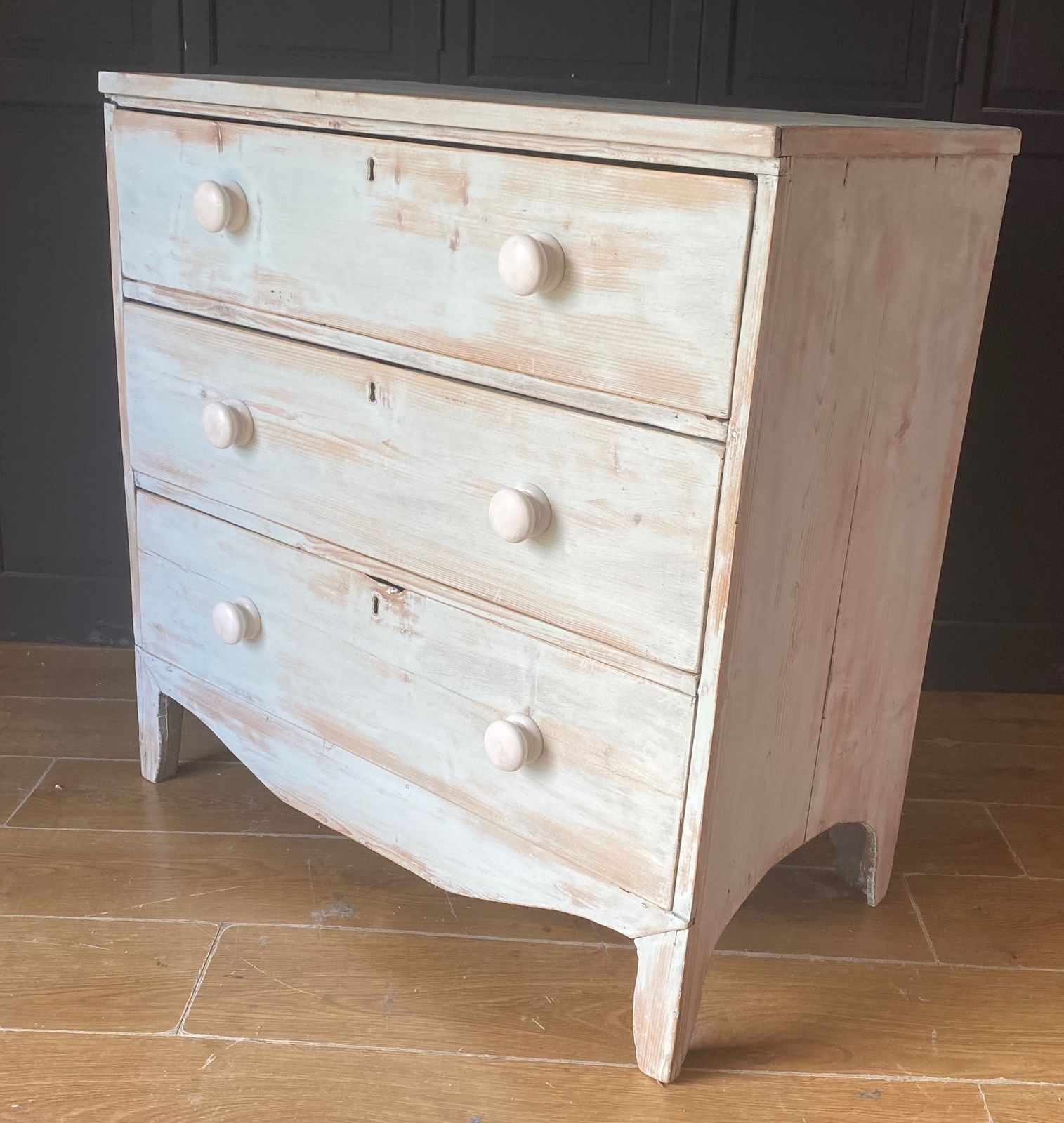 Rustic 19th C Pine Chest Of Drawers