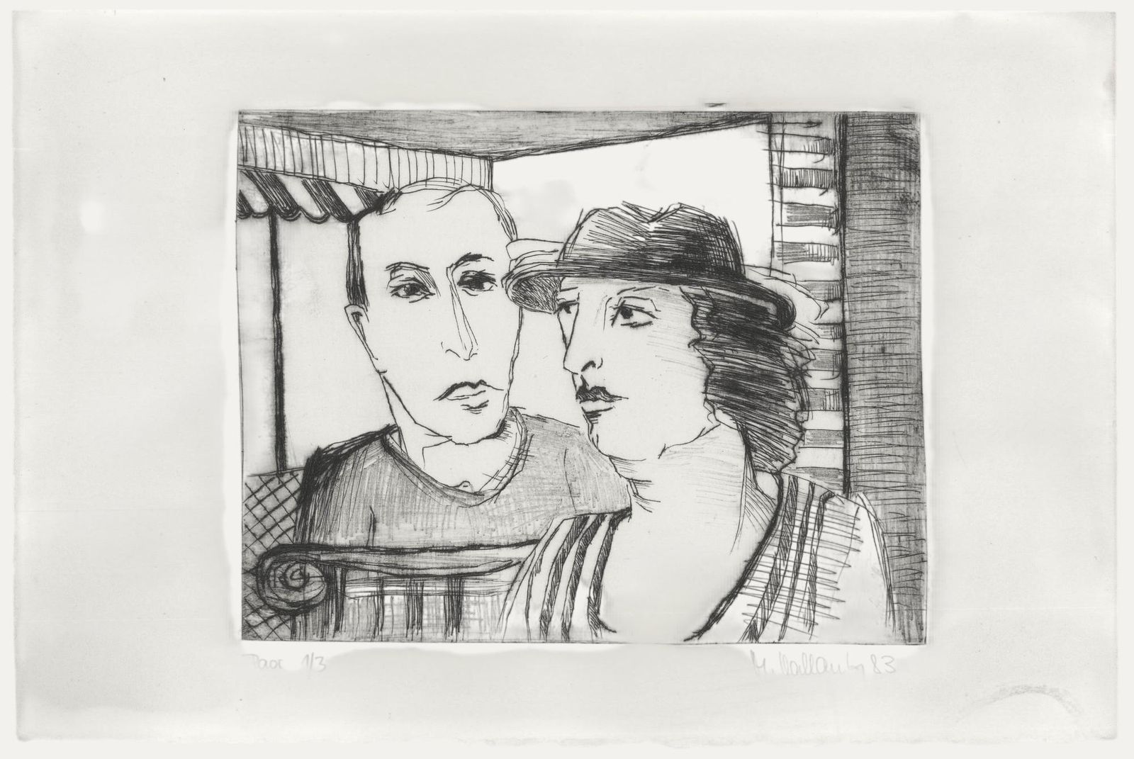 Marion Kallauka (B.1949) 1983 Etching, Couple