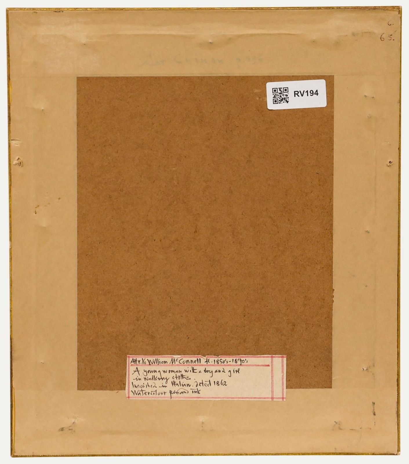 Attrib. William Mcconnell (Fl.1850 1890) 1862 Watercolour, Mother & Children photo for sale