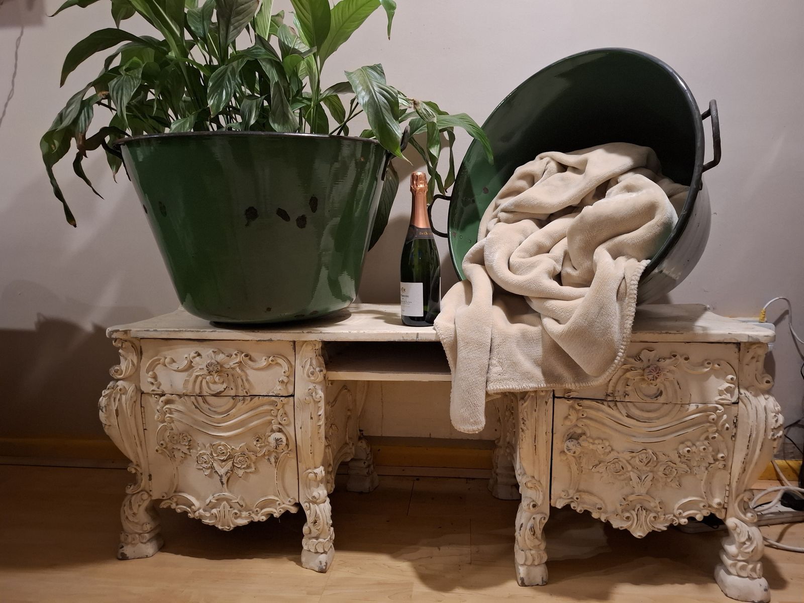 Pair Of Large Hungarian Enamel Tubs photo furniture