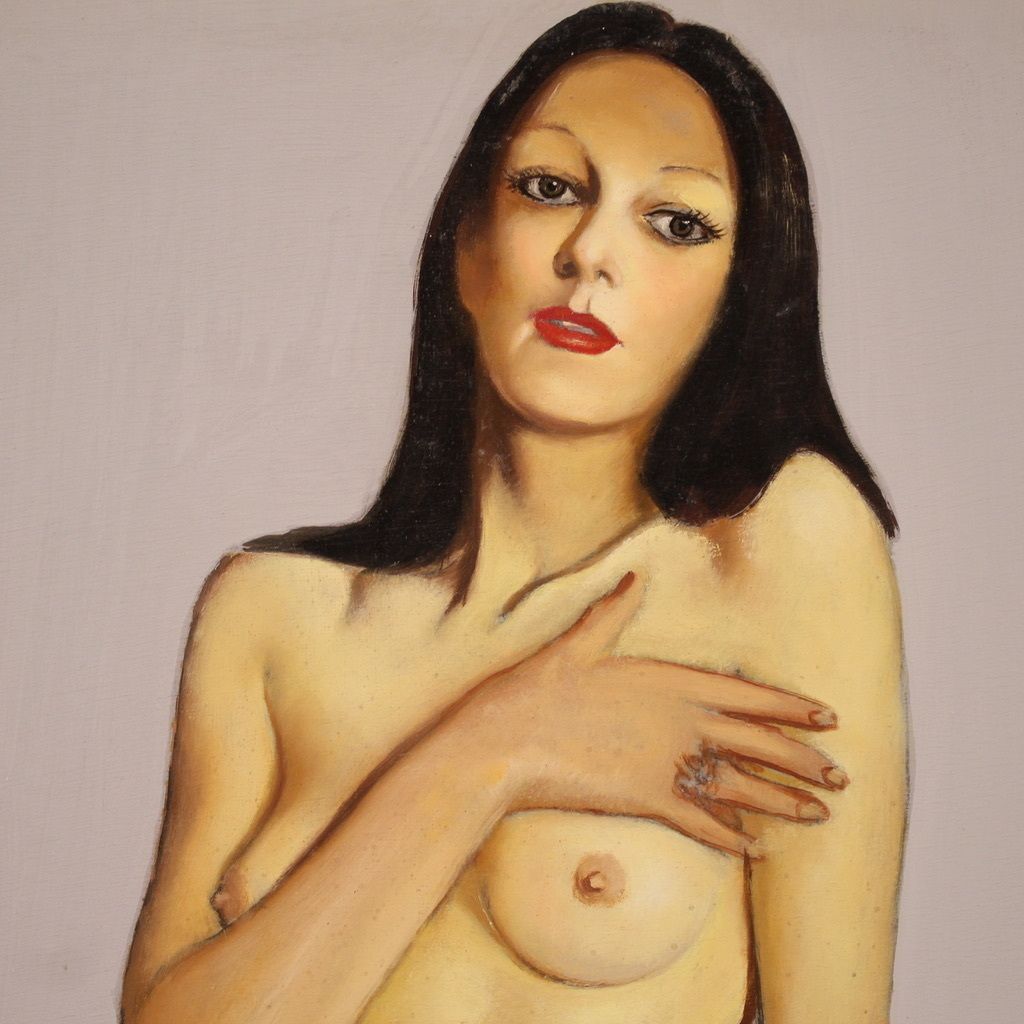 Female Nude Painting Signed By Vellani Marchi Dated 1970 photo for sale
