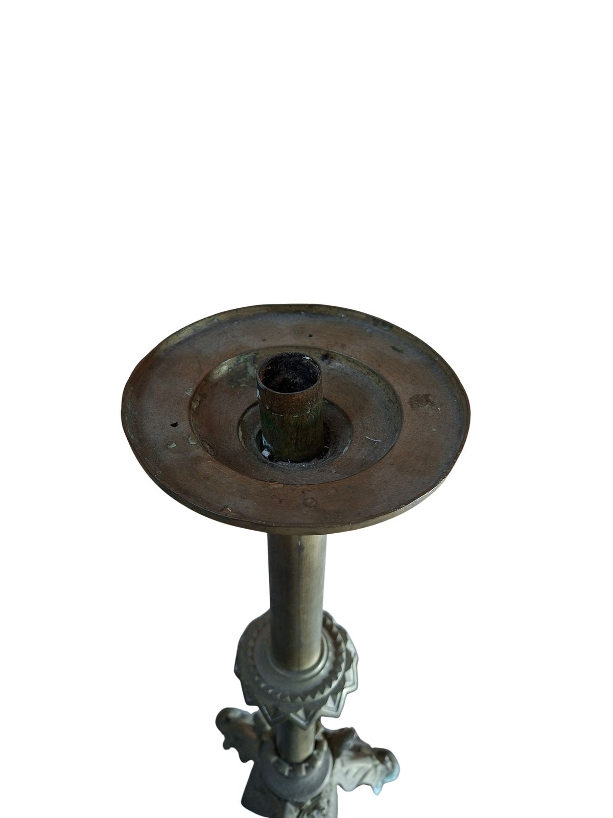 Coppia Candelabri D'altare Antichi In Bronzo Stile Neogotico H 60 Cm photo Home Decor