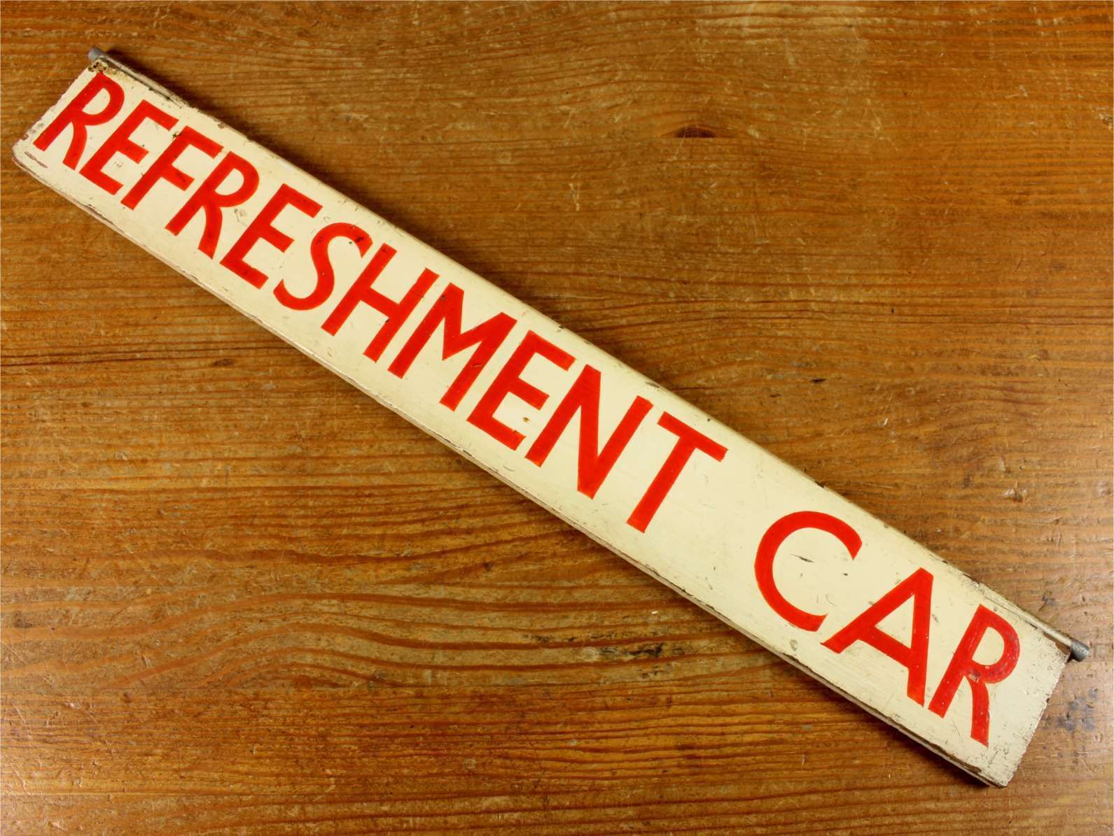 Antique Refreshment Car Railway Station Sign. Train Buffet Sign C1930. photo furniture