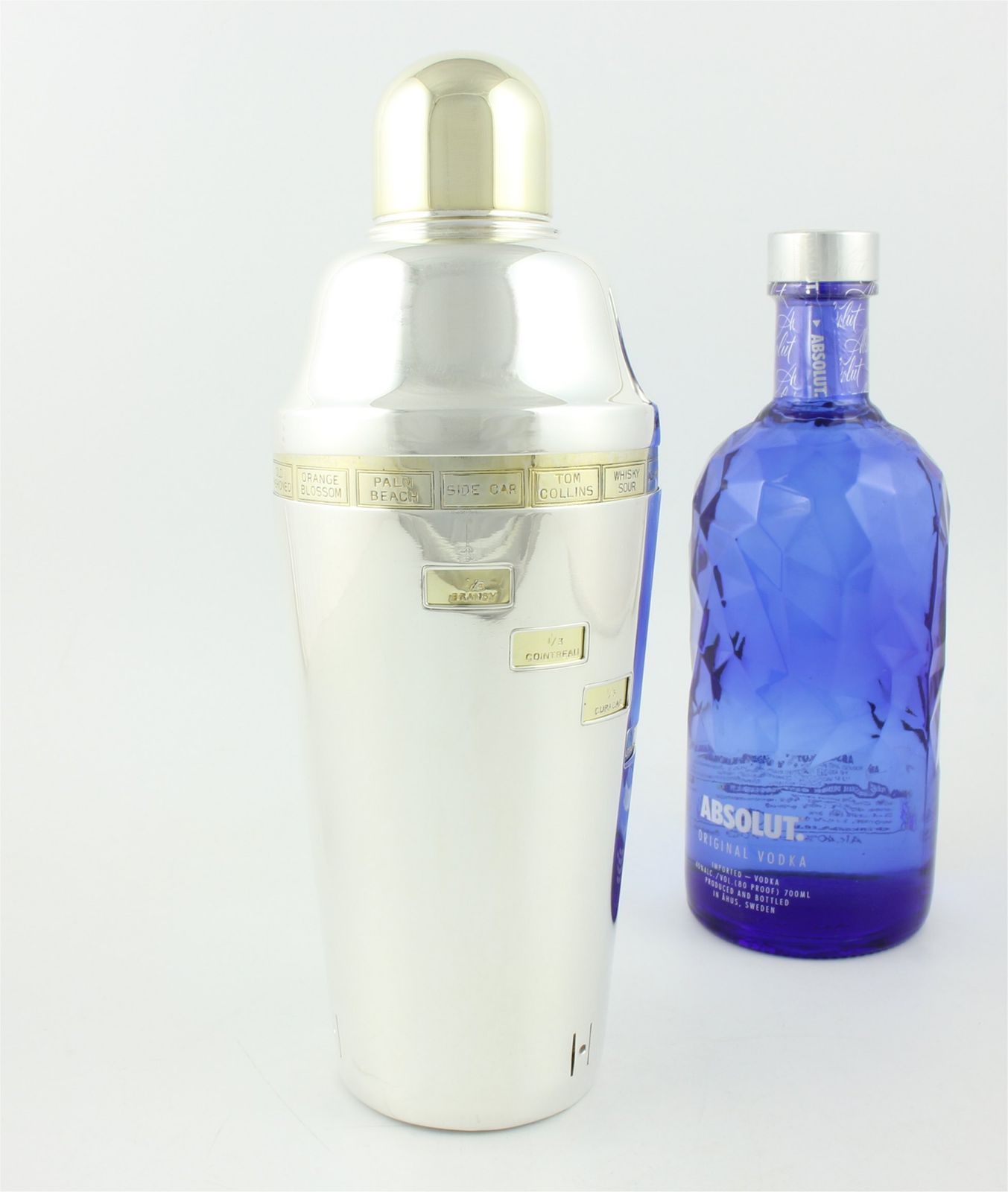 Art Deco Dial A Drink Recipe Cocktail Shaker. Silver Plate & Gilt C1930. photo Home Decor