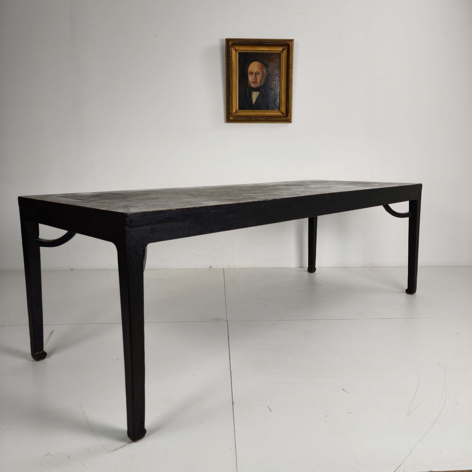Black Chinese Qing Dining Table (230 Cm) — Mid To Late 18th Century — Original Lacquer