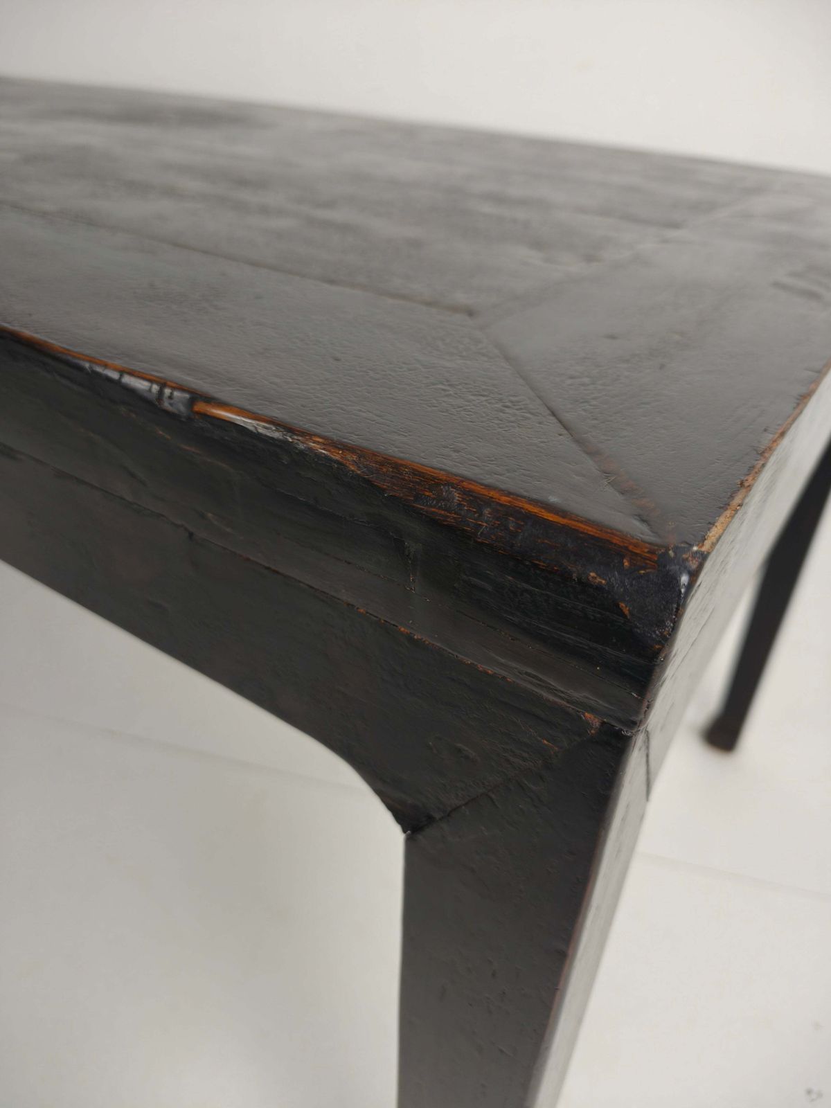 Black Chinese Qing Dining Table (230 Cm) — Mid To Late 18th Century — Original Lacquer photo vintage