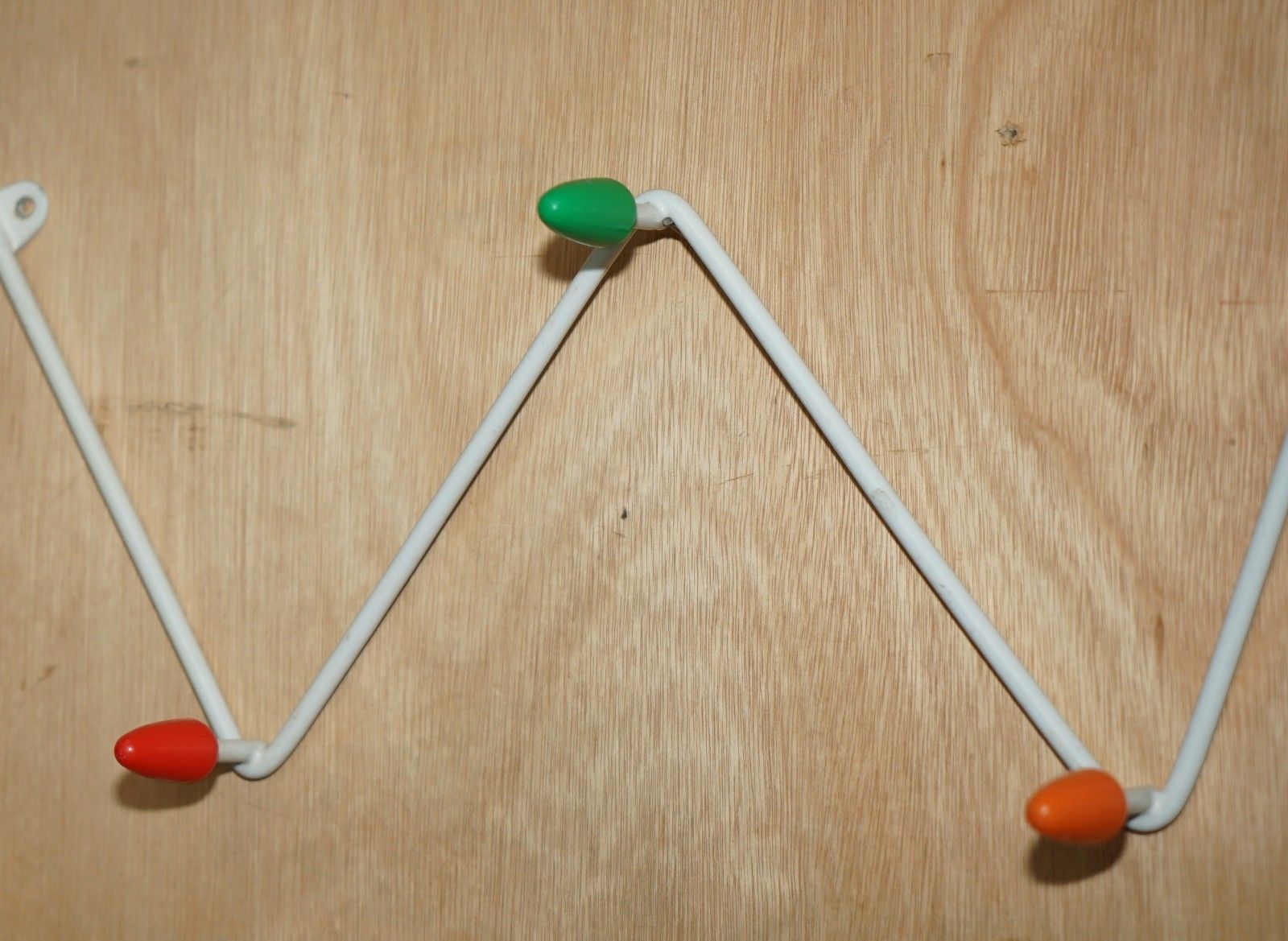 1960's Mid Century Modern Atomic Space Age Wall Mounted Coat Rack Super Retro photo for sale