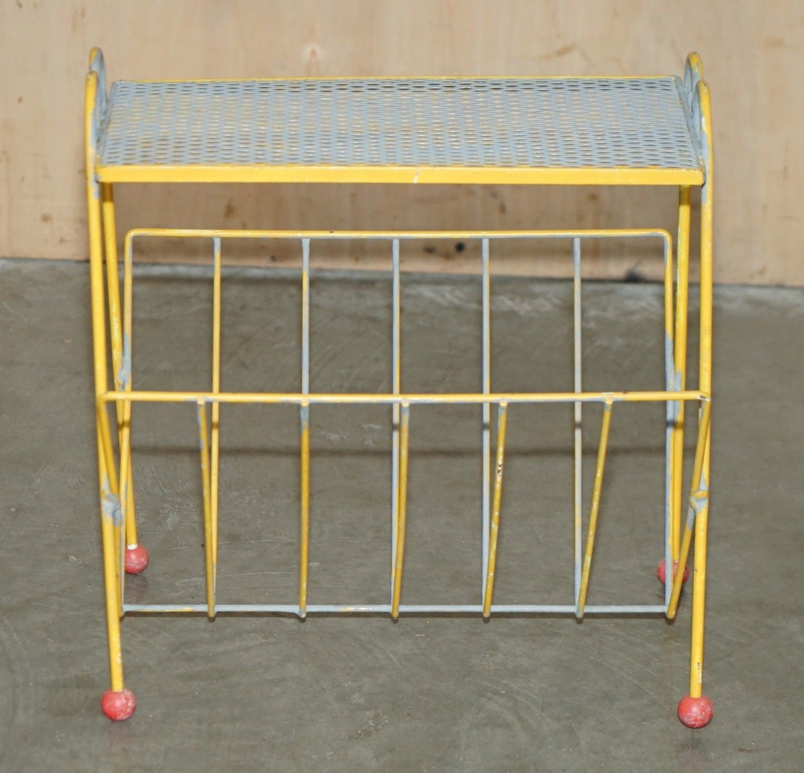 1960's Mid Century Modern Atomic Space Age Magazine Newspaper Rack photo for sale