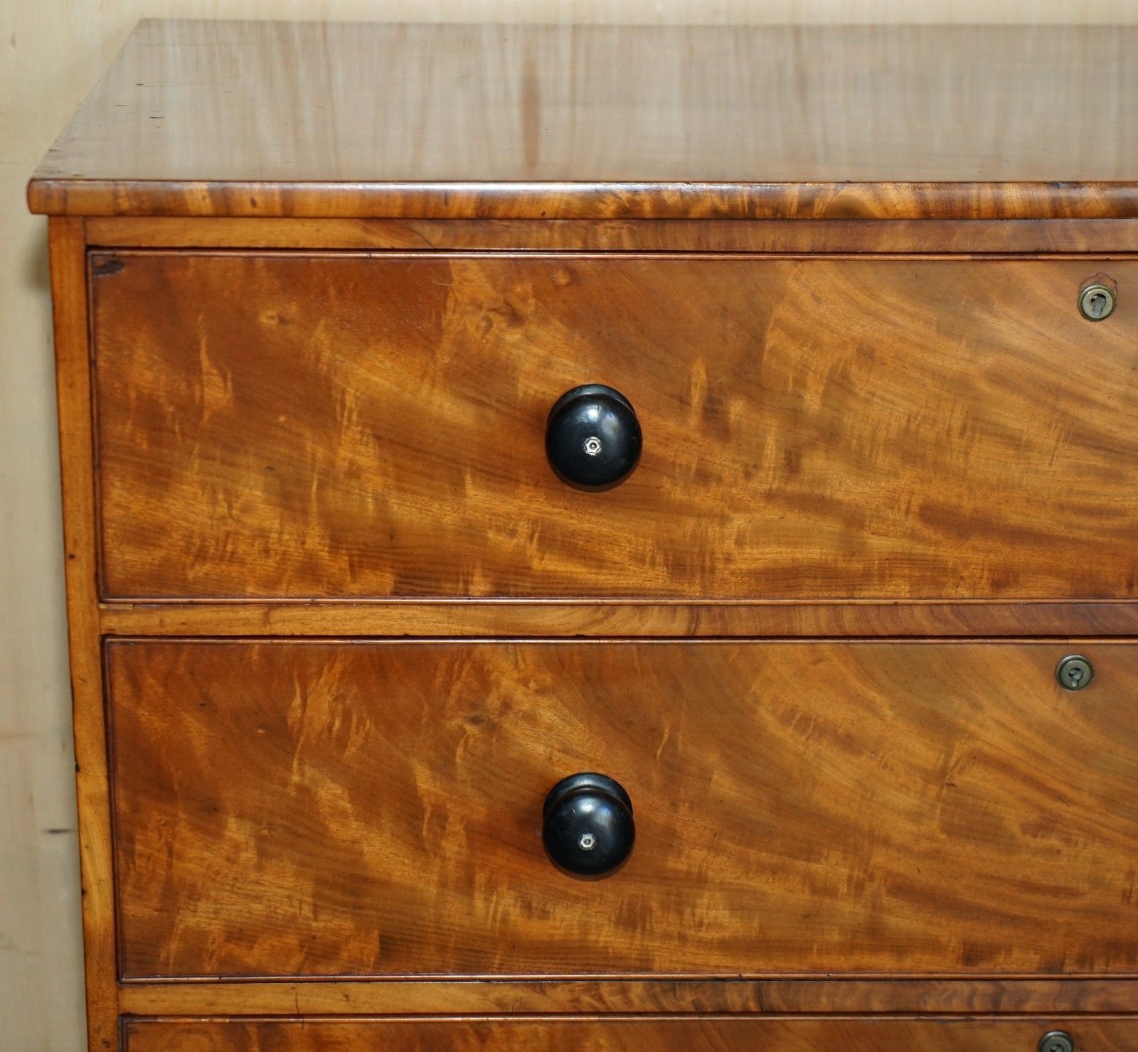 Exquisite Timber Patina Satin Walnut Victorian Circa 1860 Chest Of Drawers photo vintage