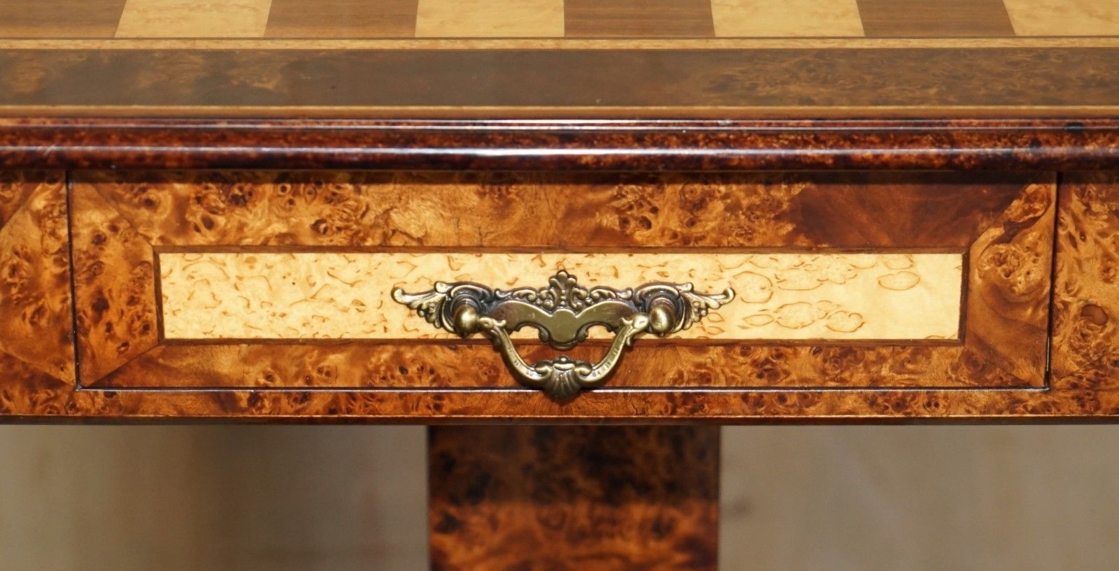 Josef Novak  Art Deco Burr & Burl Walnut & Satinwood Chessboard Chess Table photo buy