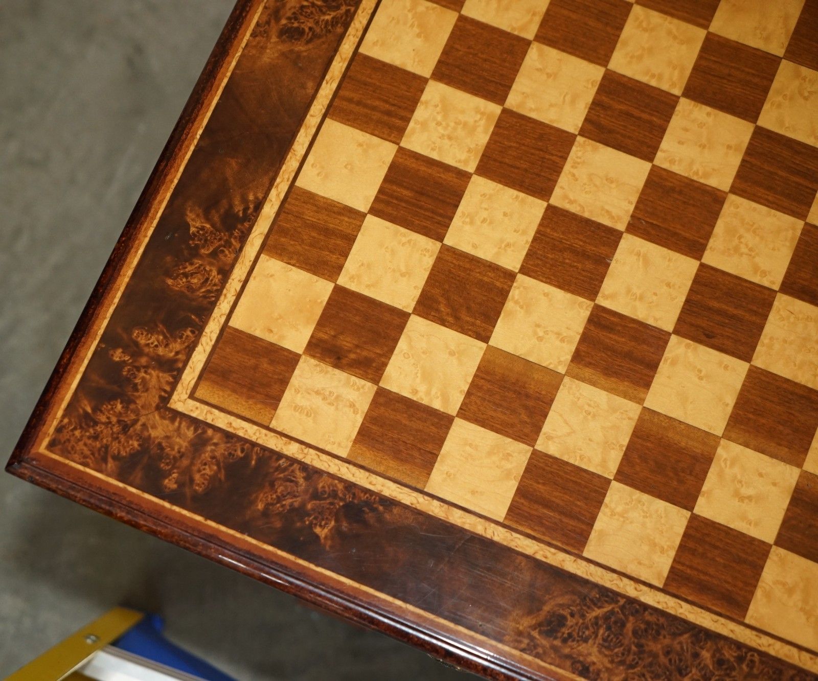 photo vinterior Josef Novak  Art Deco Burr & Burl Walnut & Satinwood Chessboard Chess Table