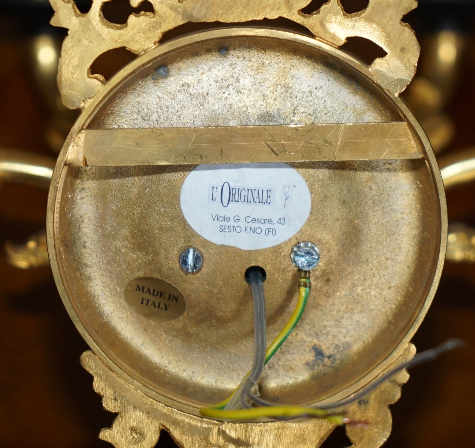 photo vintage Pair Of Rrp £4,495 L'originale Italy 24ct Gold Plated Four Candle Bronze Sconces