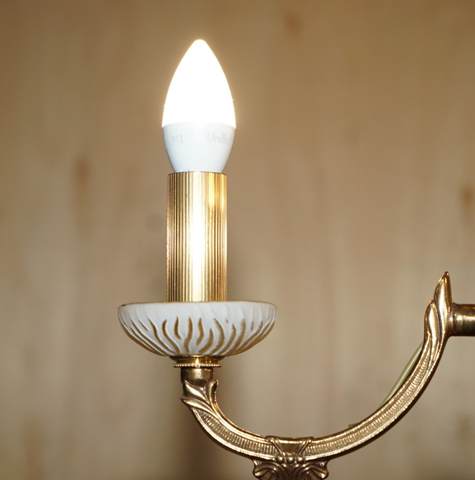 photo furniture 1 Of 4 Reccagni Made In Italy Brass & Frosted Glass 3 Candle Light Chandelier