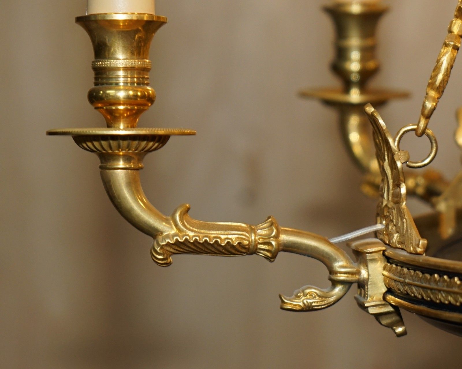 1 Of 4 Rrp £3,995 L'originale Italy 24ct Gold Plated Candle Bronze Chandeliers photo vinterior