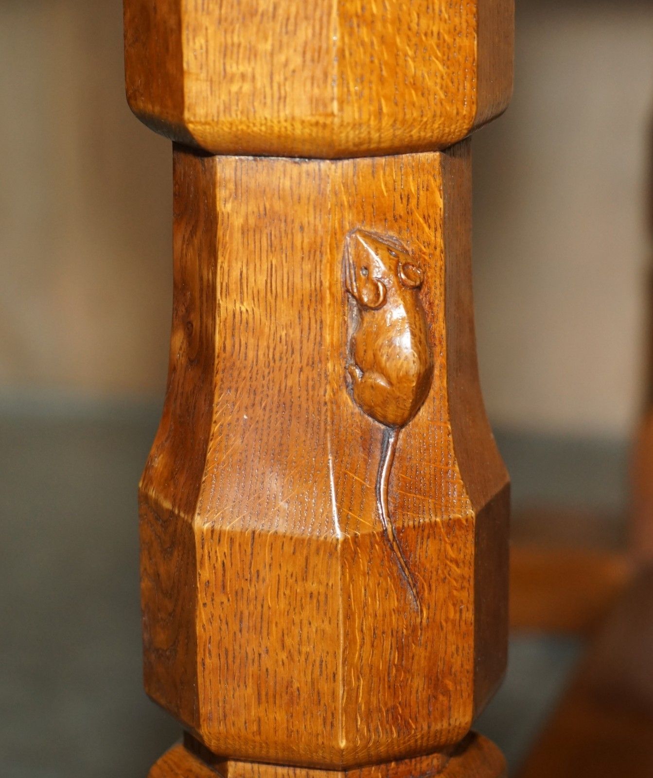 Super Rare Circa 1960's Robert Mouseman Thompson Burr & Burl Oak Dining Table photo 14950.0
