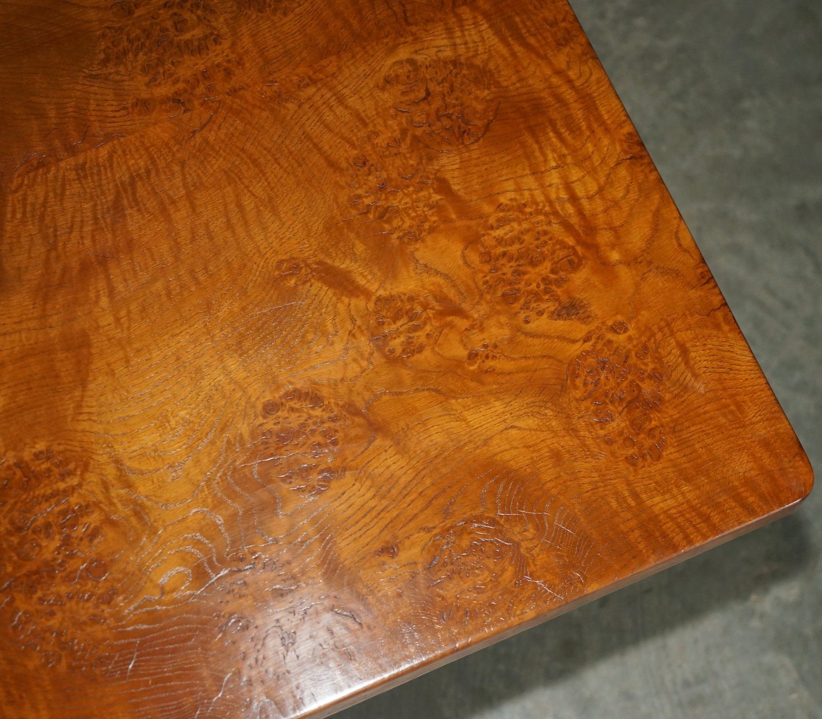 Furniture Super Rare Circa 1960's Robert Mouseman Thompson Burr & Burl Oak Dining Table photo