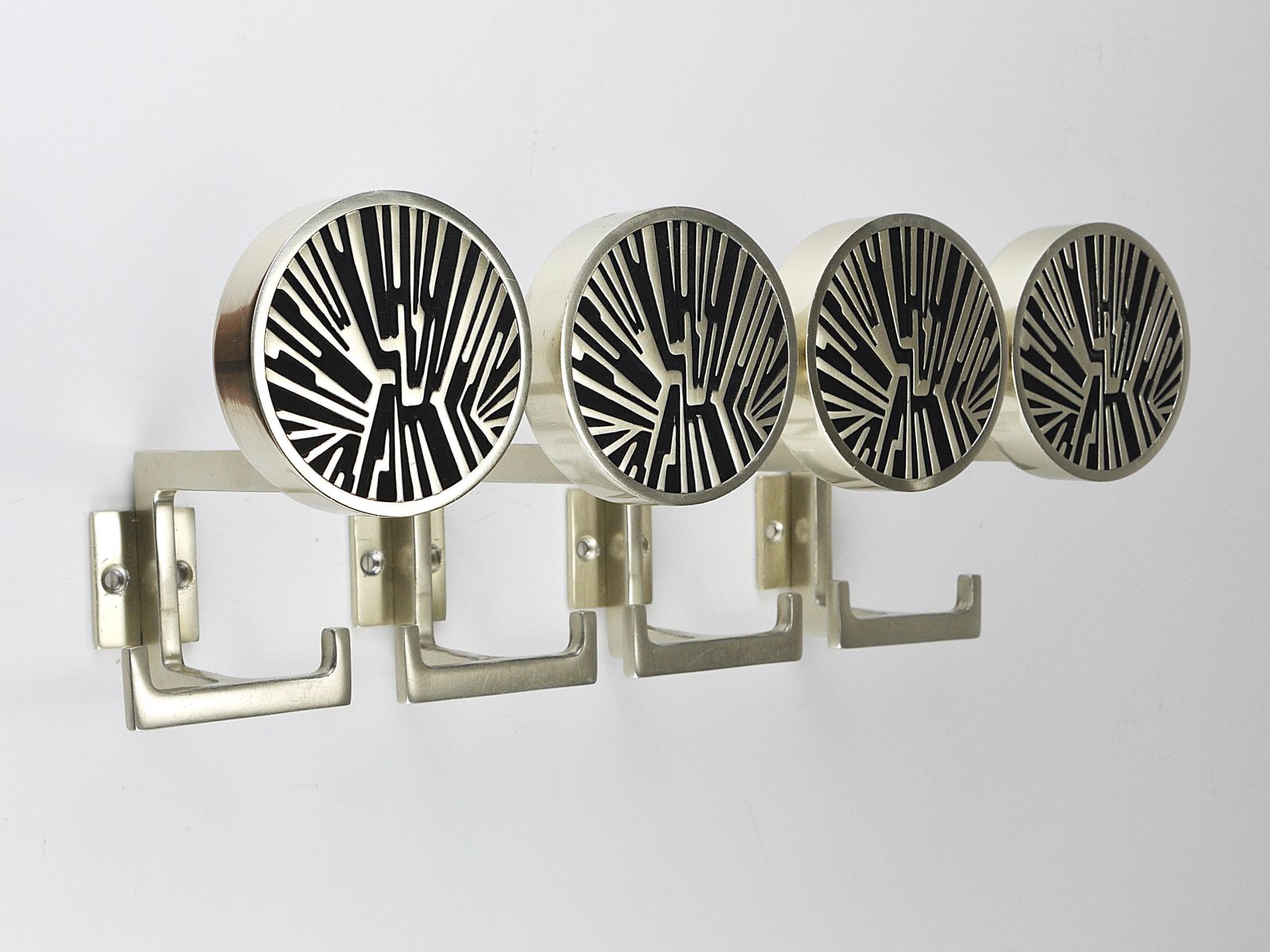 Set Of 4 Op Art Wall Coat Hooks, Mid Century Modern, Austria, 1960s photo buy