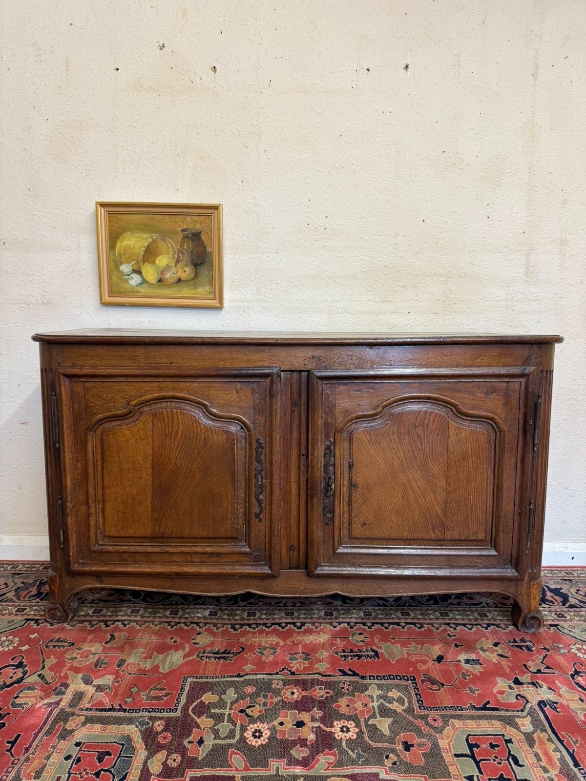 Antique French Country Oak Two Door Cupboard Circa 1870 photo for sale