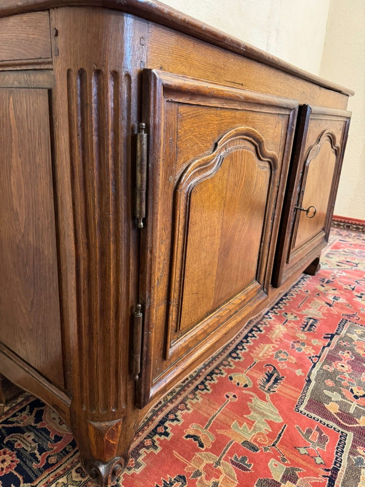 Antique French Country Oak Two Door Cupboard Circa 1870 photo 750.0