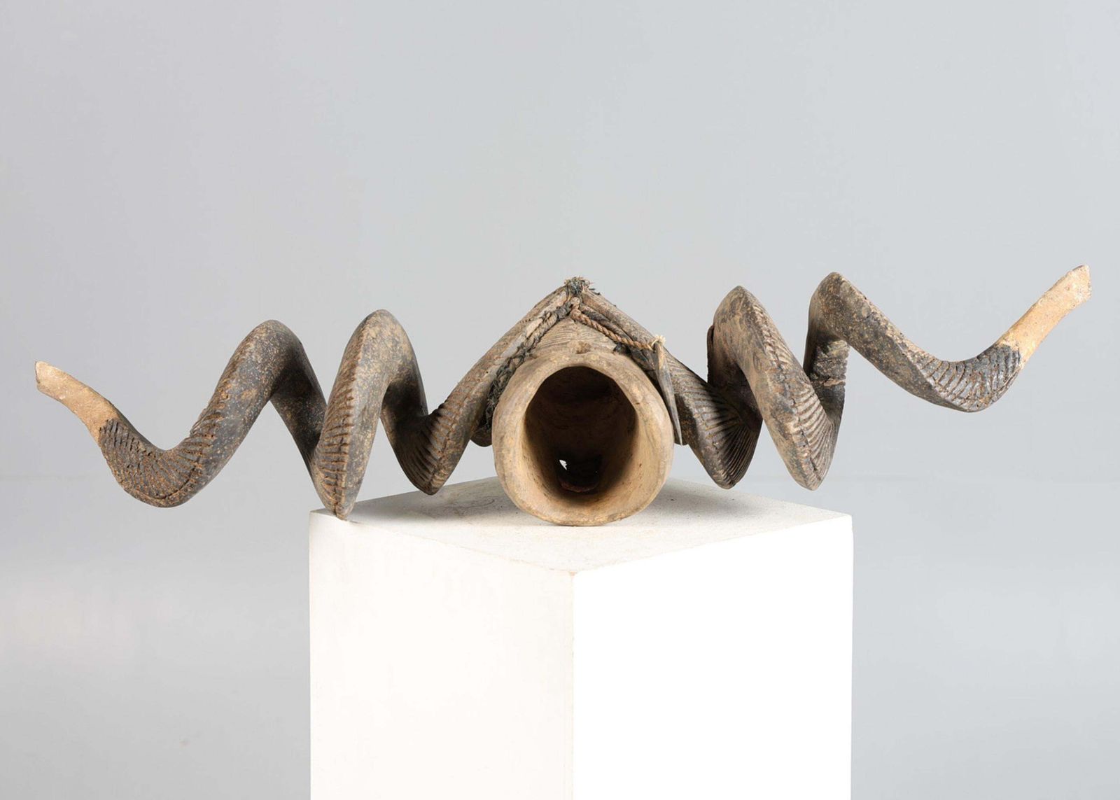 Baule Ram Mask Ivory Coast Tribal African Sculpture Large Wooden Horn Mask photo buy