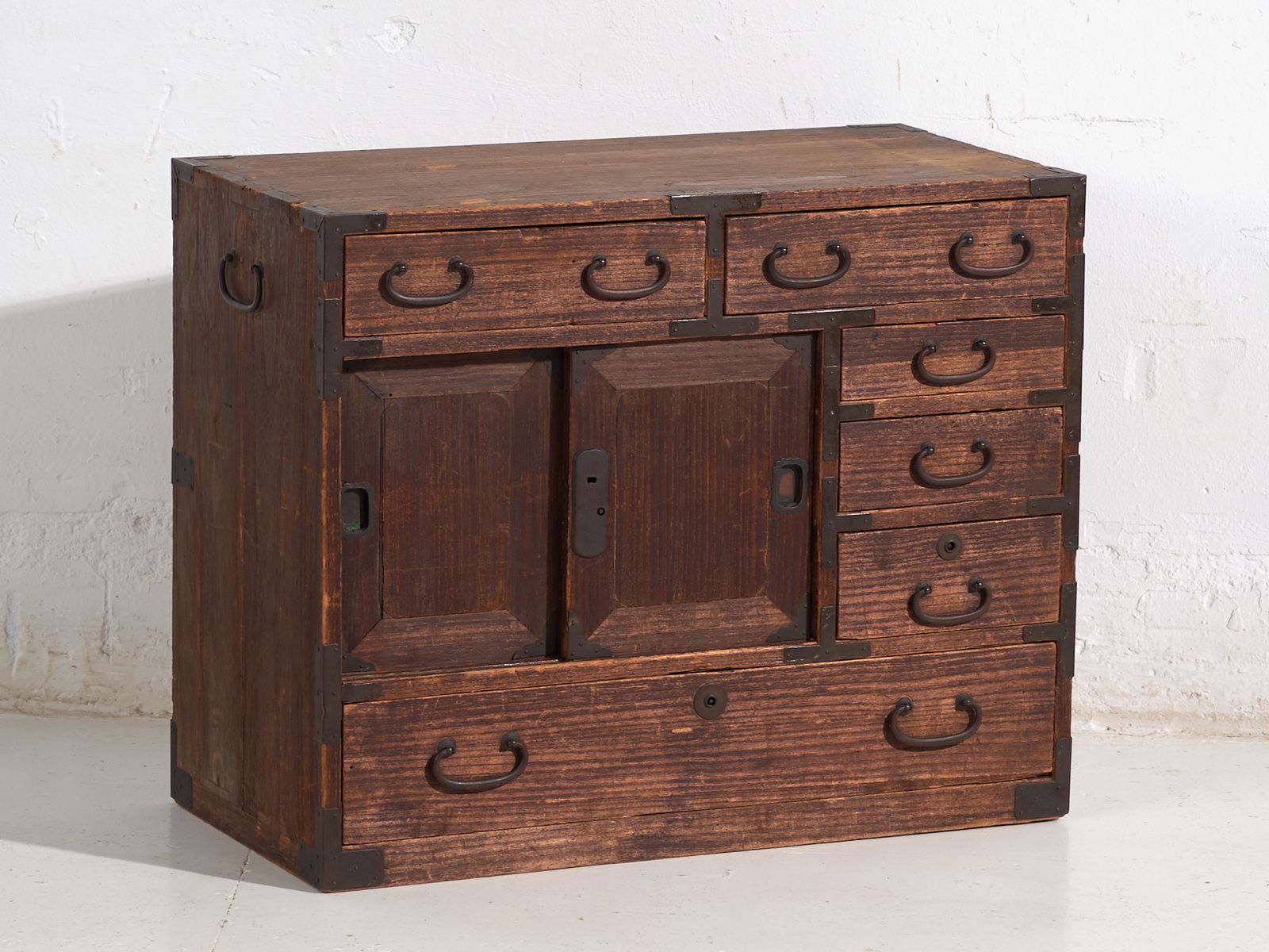 Small Antique Japanese Tansu Cabinet – Meiji / Taishō Period (C.1890 1926) #26