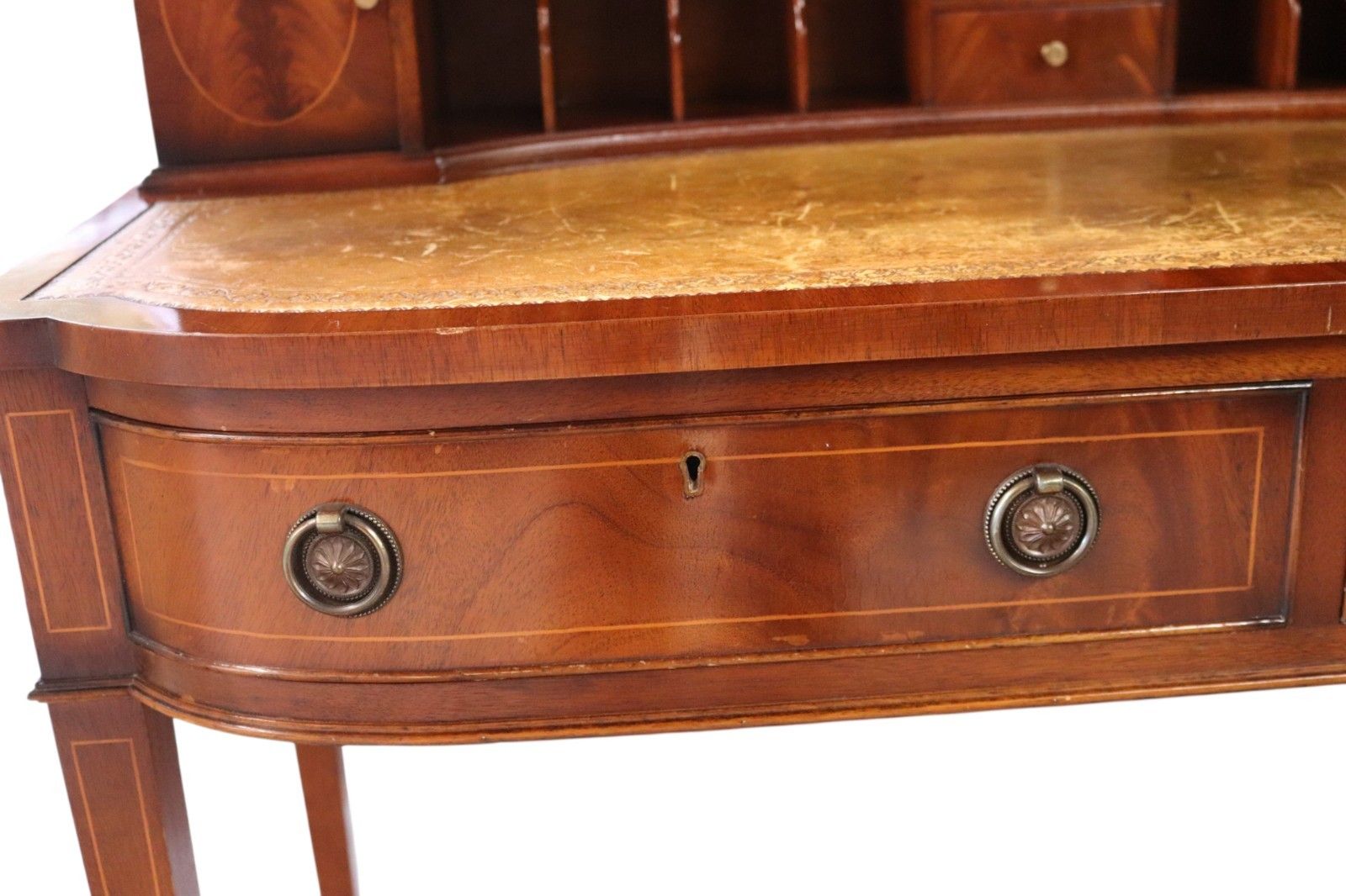 photo buy Vintage Mahogany Bonheur Du Jour Leather Top Regency Style Writing Desk