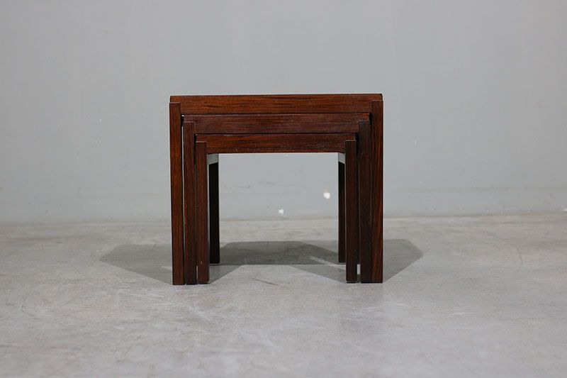 Set Of 3 Danish Side Tables In Rosewood And Tile. photo furniture
