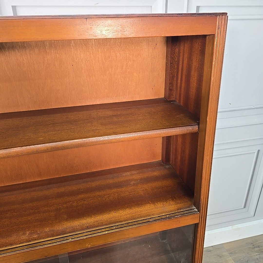 photo furniture Vintage Bookcase Display Cabinet Mid Century Sliding Glass Doors Retro Mcm