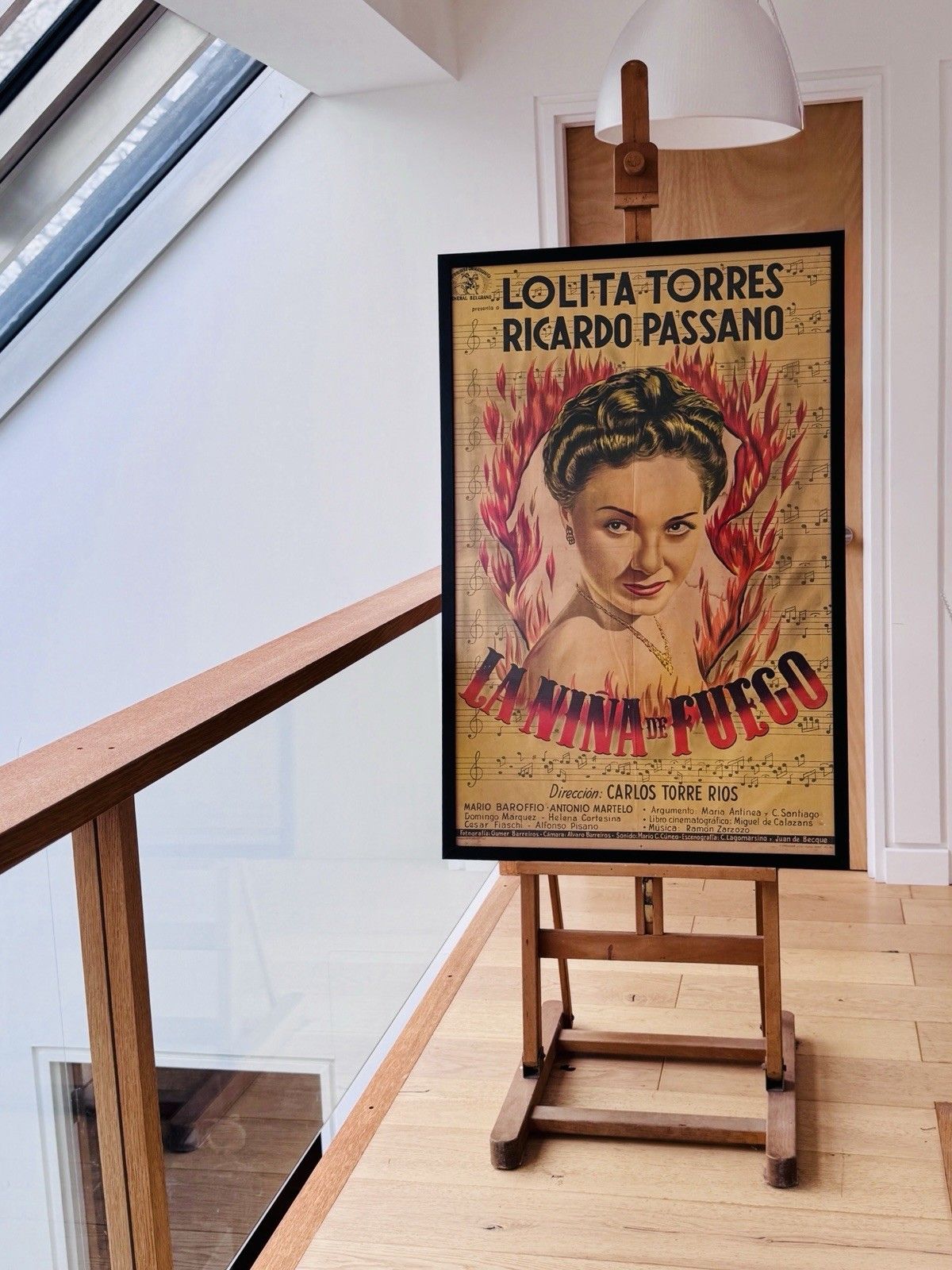 photo for sale Rare Framed 1952 Movie Poster Argentine Film "La Niña De Fuego" Lolita Torres