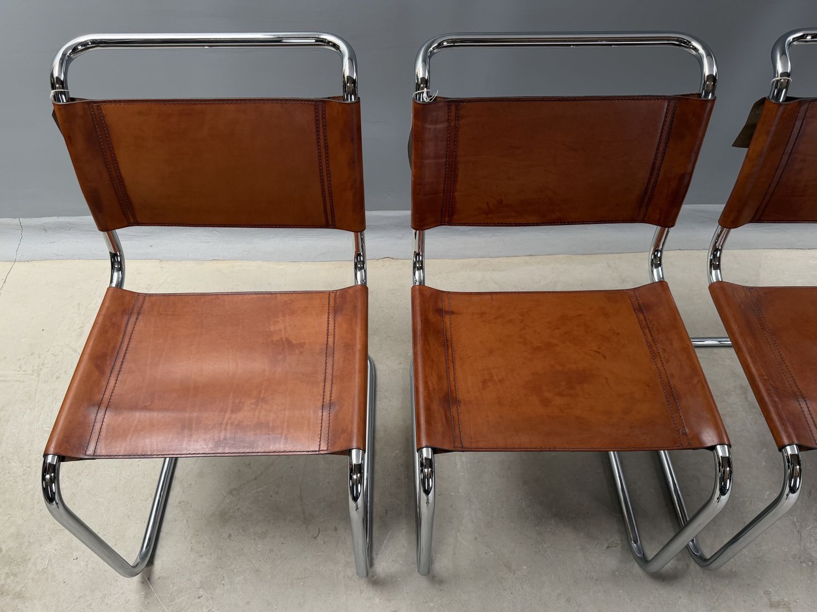 6 Dining Chairs Mart Stam Marcel Breuer S33 Set Of Six Fasem Chrome Tan Brown Cognac Leather Cantilever Bauhaus 6 Mid Century Dining Chairs 226 photo buy
