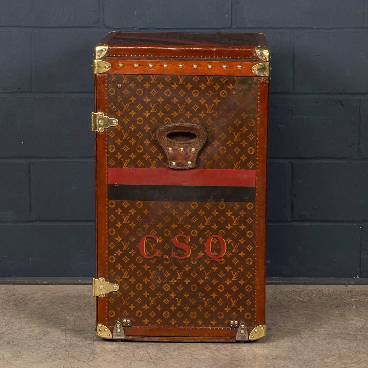 Antique 20thc Louis Vuitton 'Malle Secretaire' Desk Trunk In Monogram Canvas photo buy