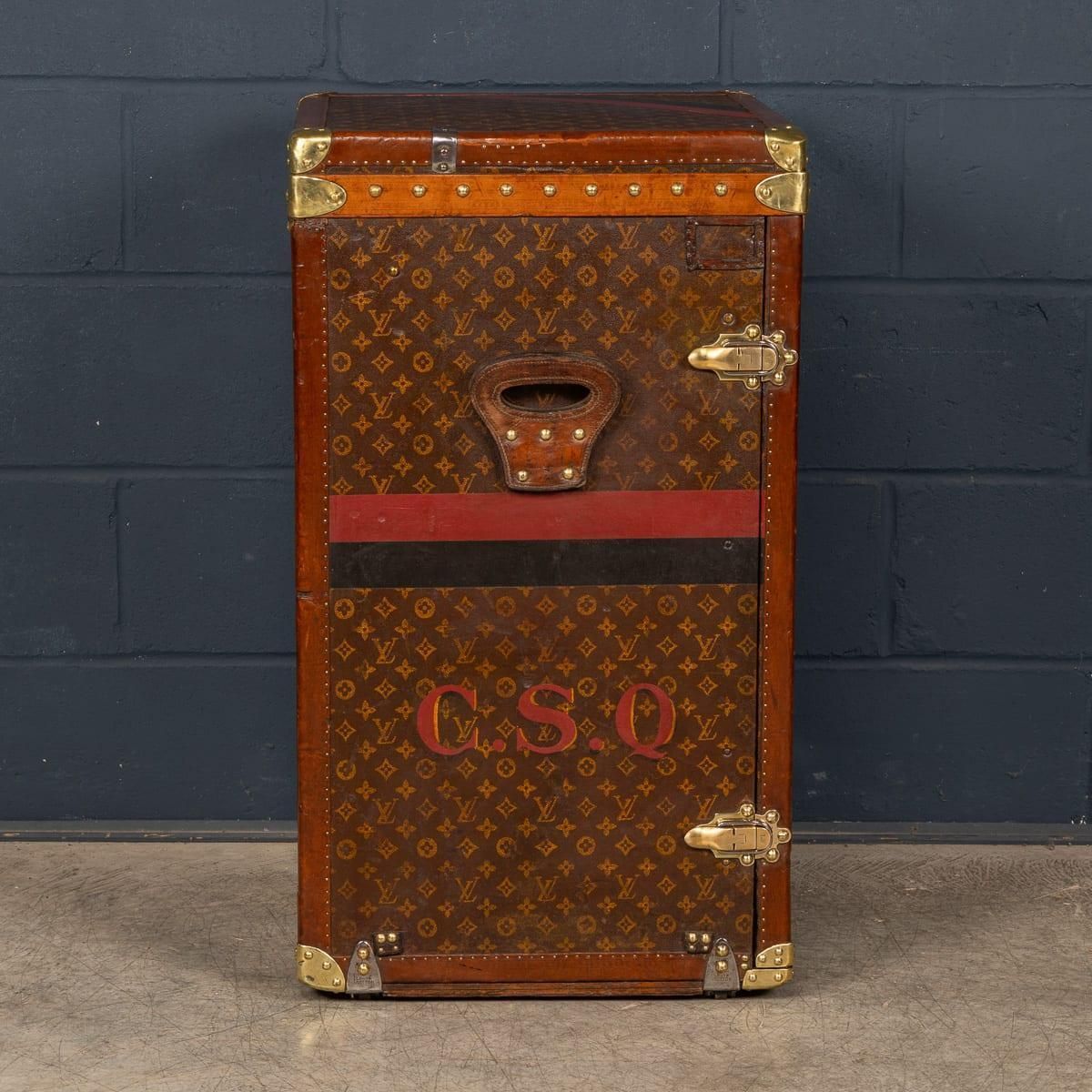photo furniture Antique 20thc Louis Vuitton 'Malle Secretaire' Desk Trunk In Monogram Canvas