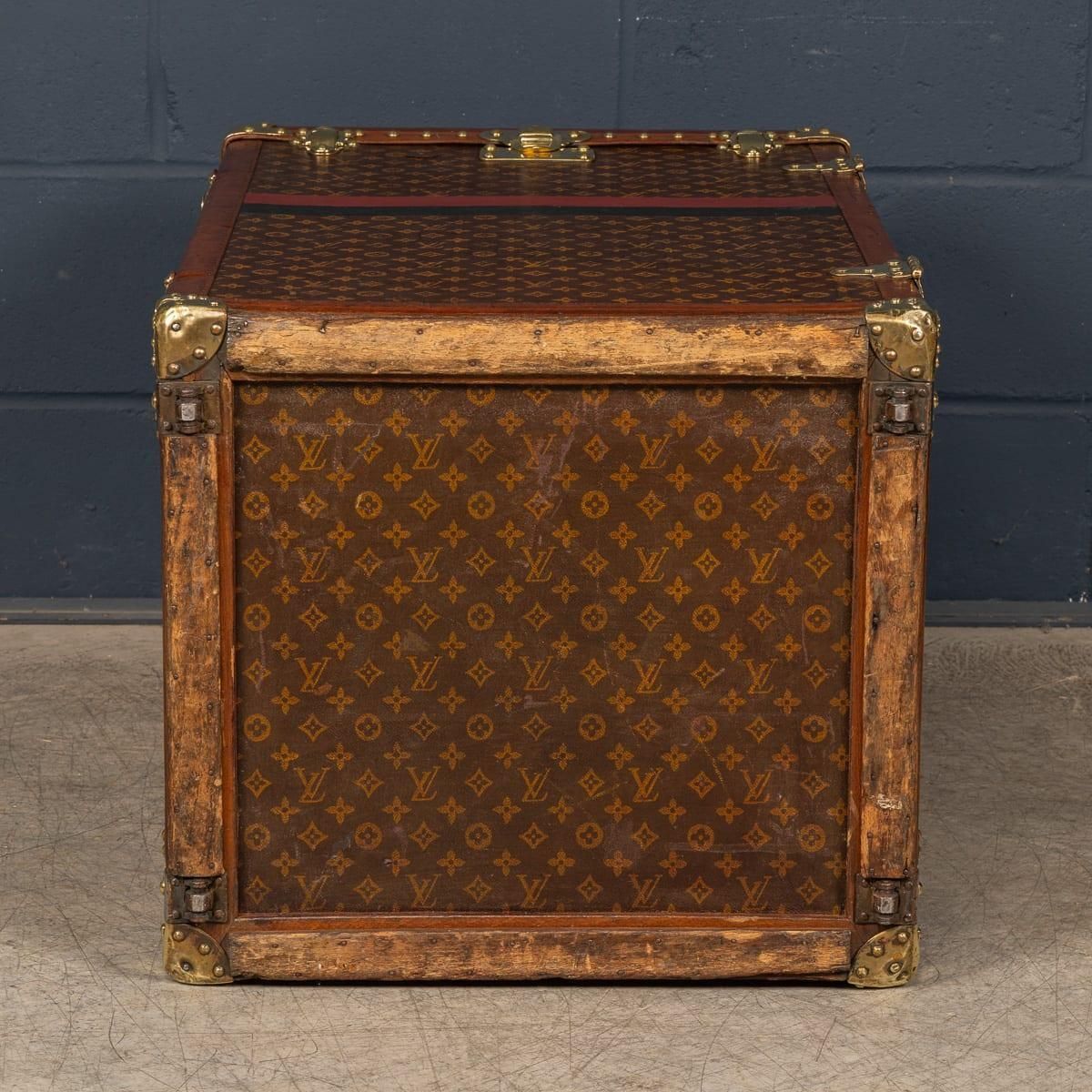 Furniture Antique 20thc Louis Vuitton 'Malle Secretaire' Desk Trunk In Monogram Canvas photo