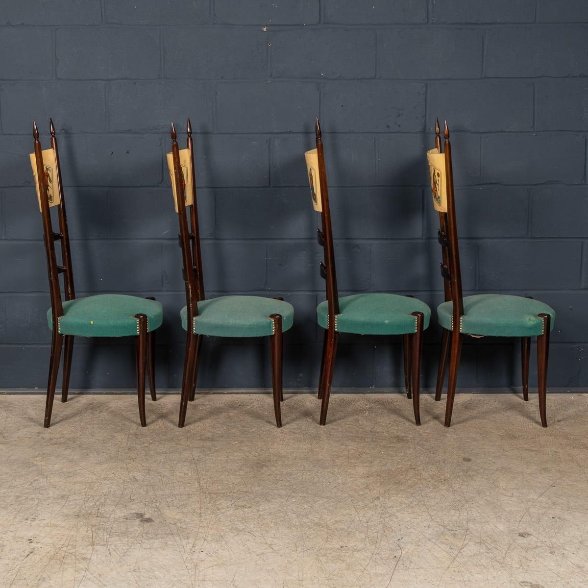 Furniture 20thc Italian Dining Set / Games Table With Playing Cards Motif By Aldo Tura photo
