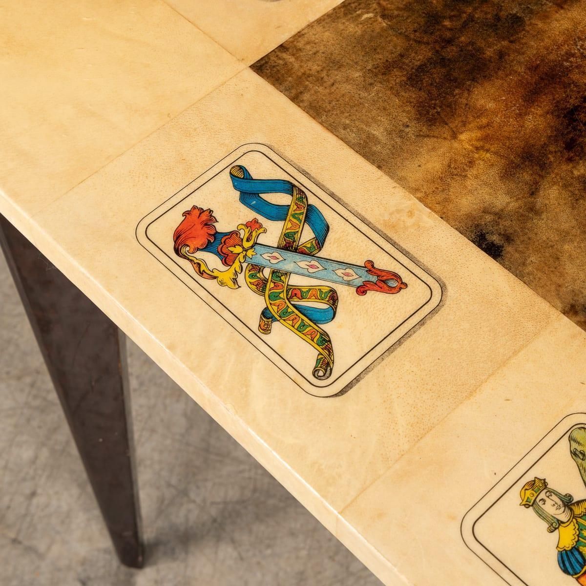 4579.0 20thc Italian Dining Set / Games Table With Playing Cards Motif By Aldo Tura photo