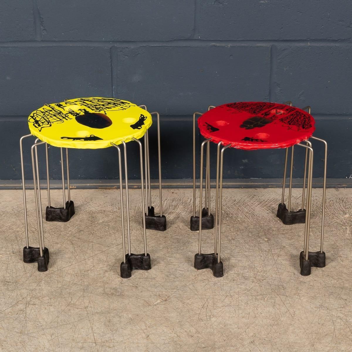 Gaetano Pesce Triple Play Side Tables, Resin & Steel, 21st Century photo for sale