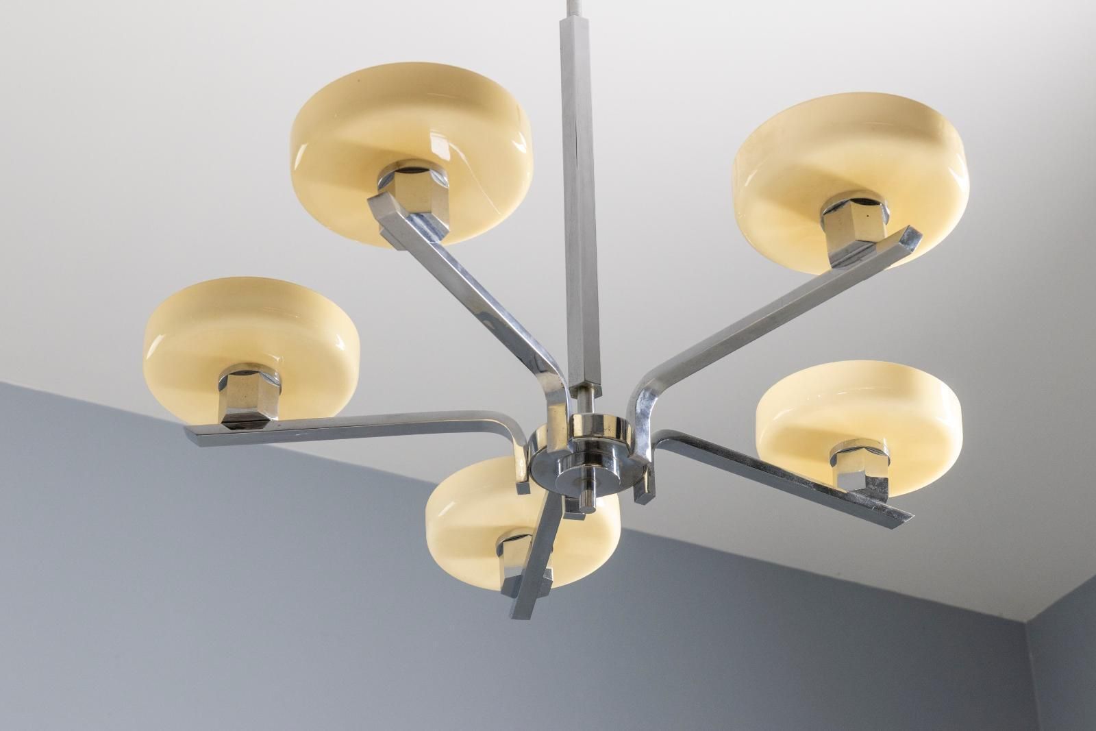 Art Deco Chandelier Bauhaus Influence 1930s photo furniture