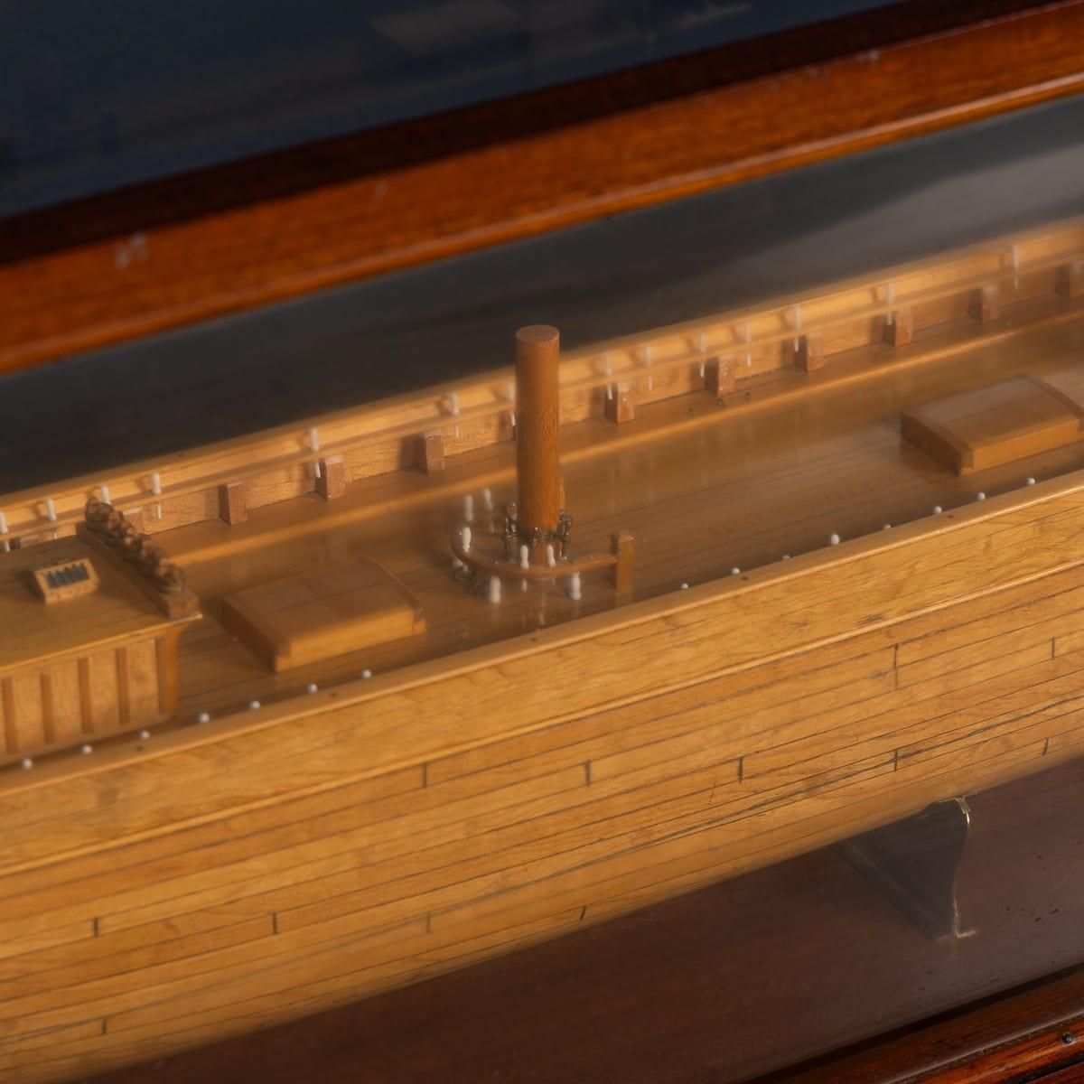 20thc Maritime Club House Cased Planked & Framed Ship Model By A. Kausen C.1934 photo vintage