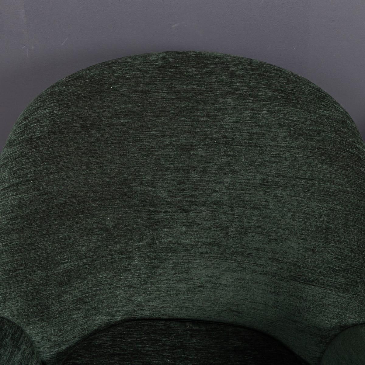 Vintage 20thc Italian Pair Of Green Fabric Armchairs With Ottomans C.1950 photo vintage