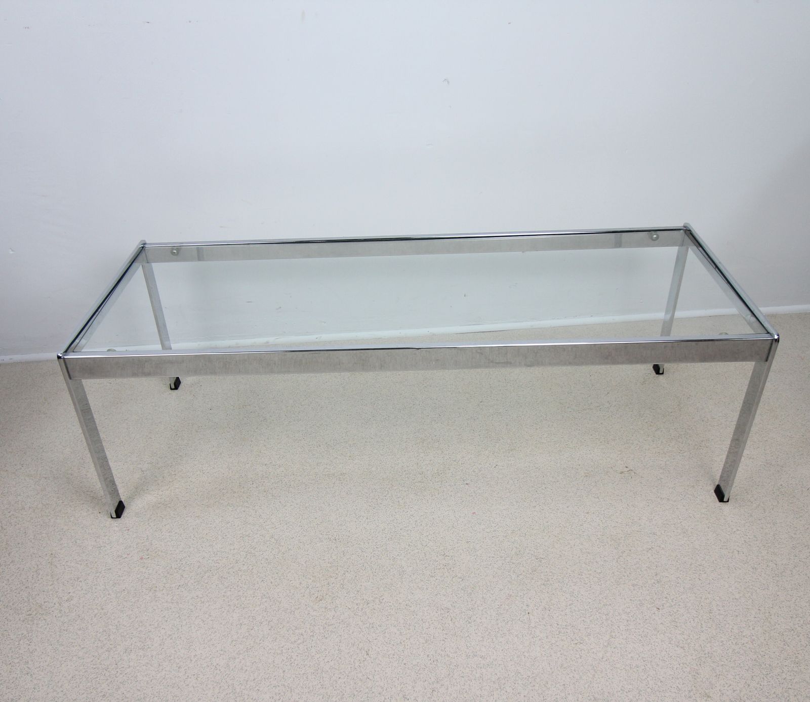 Merrow Associates Chrome & Glass Coffee Table