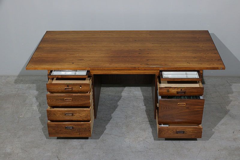 Nipu Secretary Desk From The 1970s, Made Of Rosewood. photo 1209.0