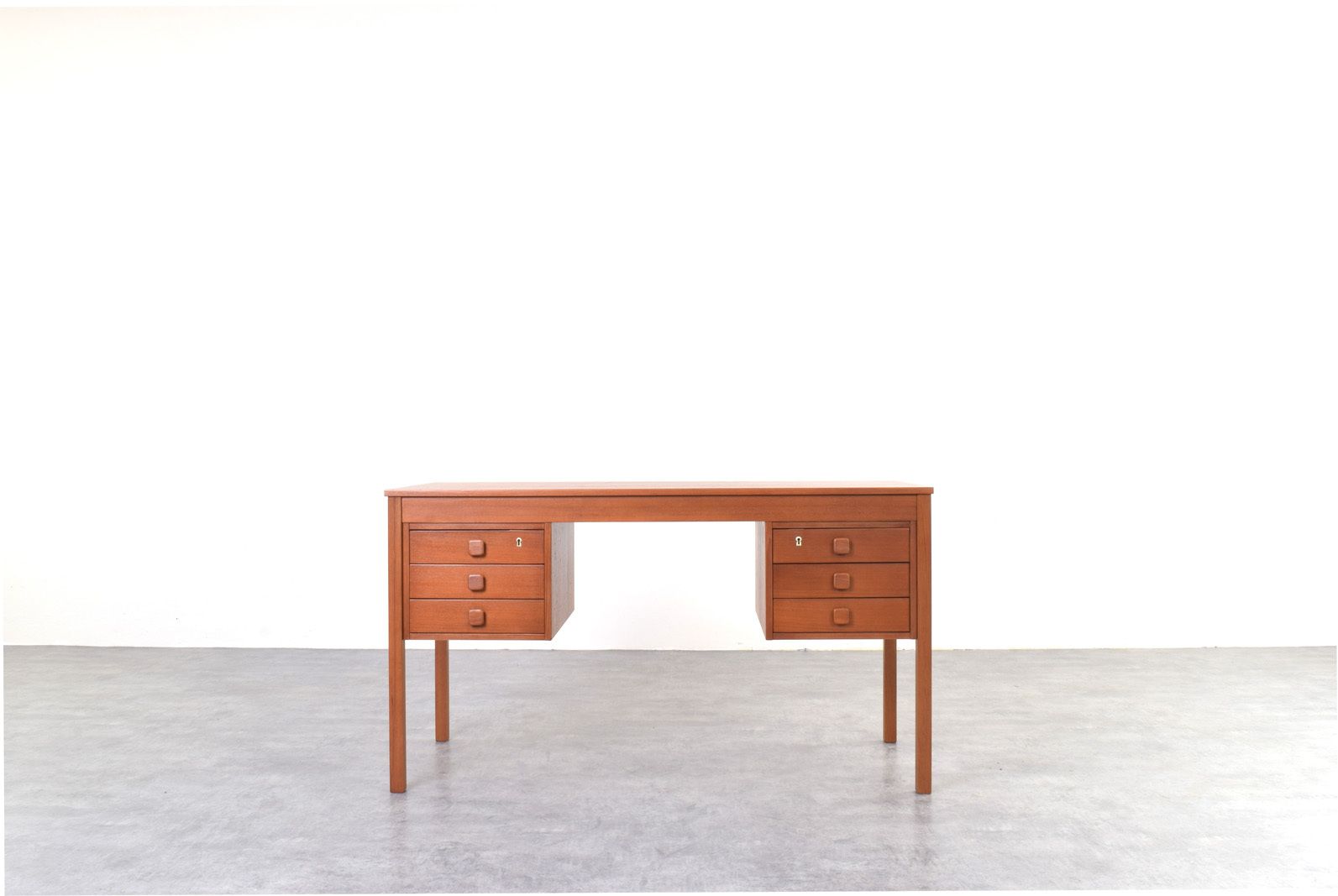 Mid Century Danish Teak Desk From Domino Møbler, 1960s.
