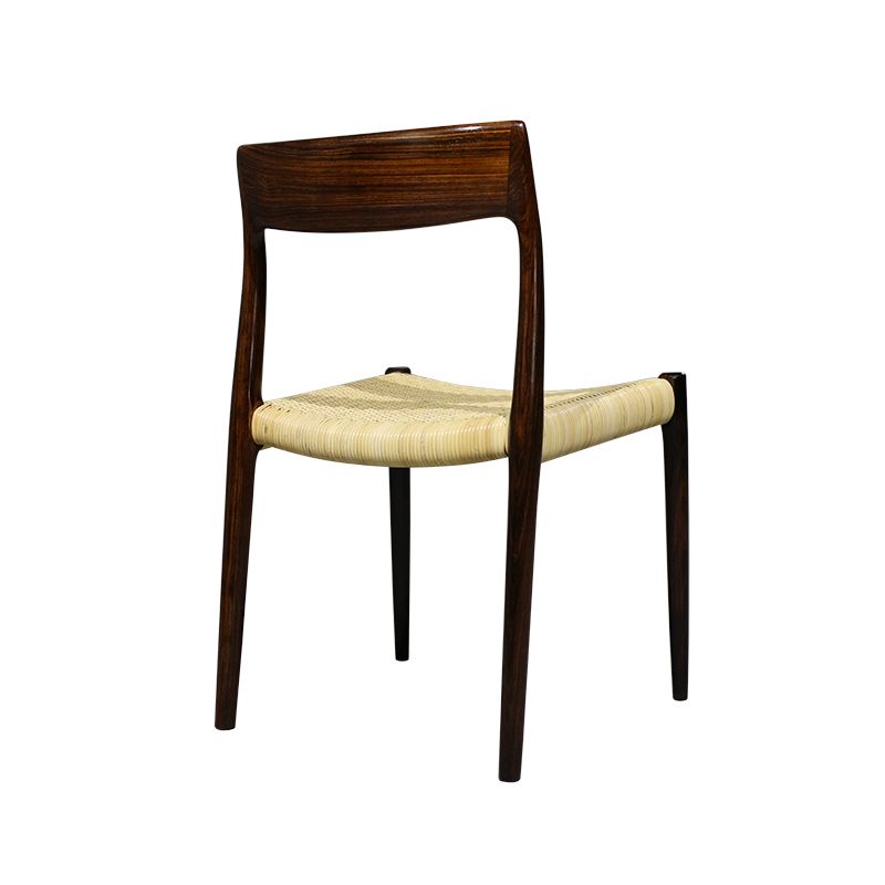 Niels O. Moller Model 77 Chairs In Rosewood And Wicker. photo for sale