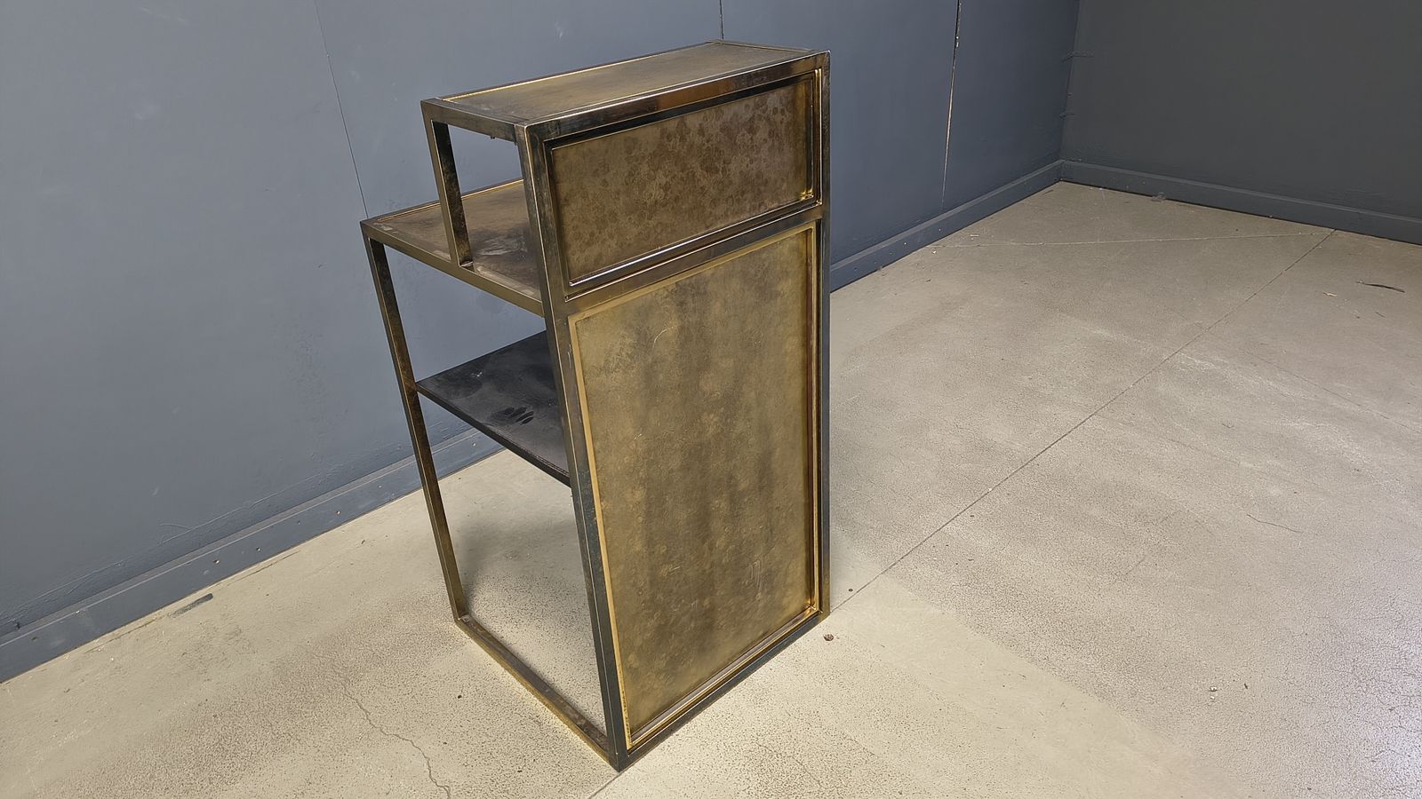 Vintage Brass Bar Counter By Belgochrom, 1970s photo Furniture