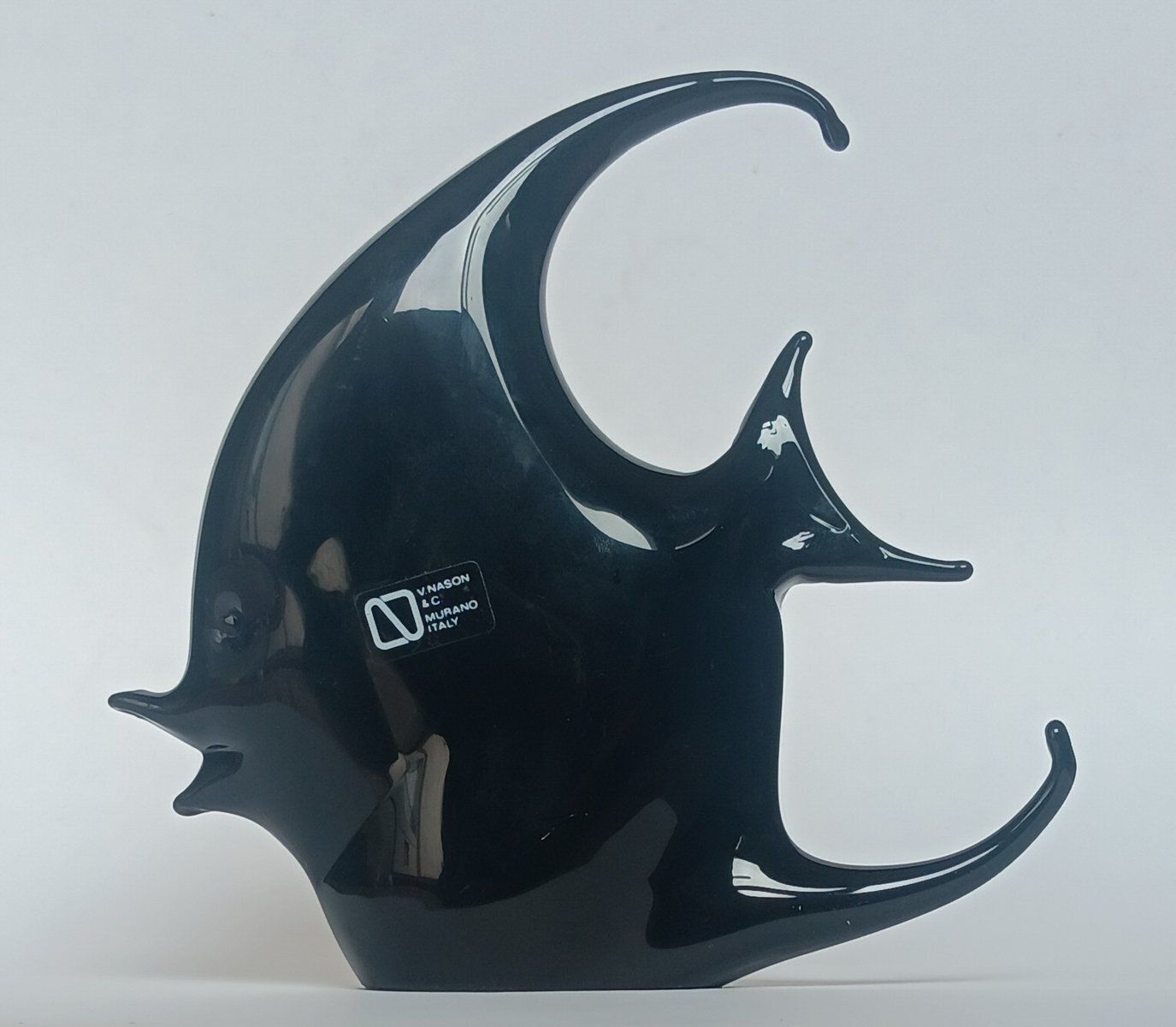 Black Murano Glass Fish Figure By Vincenzo Nason, 1970s