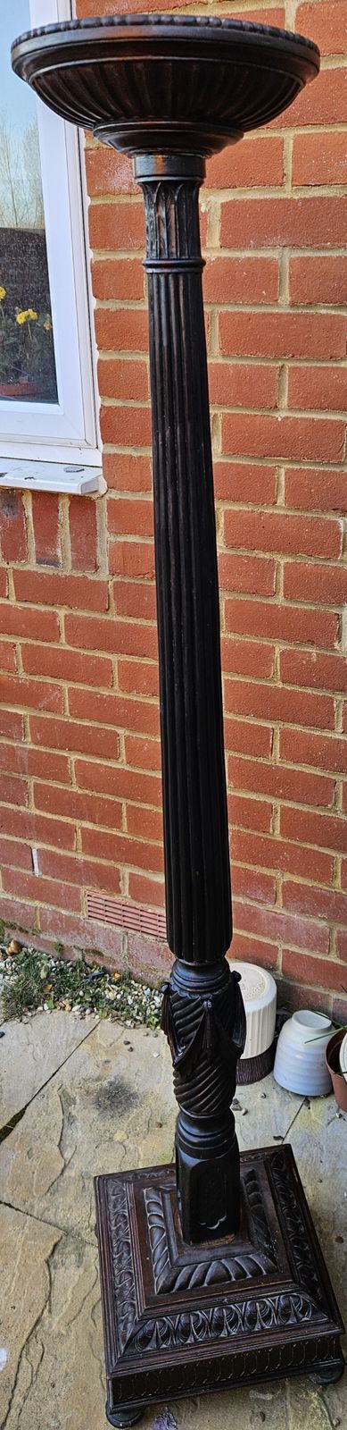 180.0 Antique Large/Tall Wood Carved  Plant Stand Table Display H 156cm photo